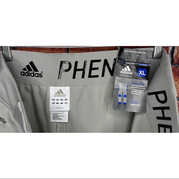 NWT Adidas Phenom Climalite Men's XL Slim Cleat Cut Piped Baseball Pants Gray - Picture 4 of 4